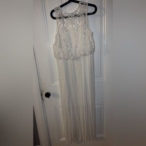 Never Worn- White Max dress with balloon lace top.